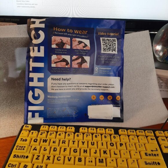 NEW ! Fightech Shoulder Brace for Torn Rotator Black Size L/XL - Picture 2 of 4